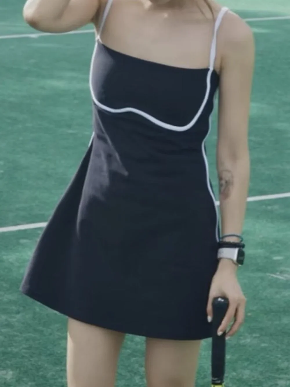 👒Alo Yoga Streamlined Sporty Dress Navy/Ivory Elegant and slimming style💝